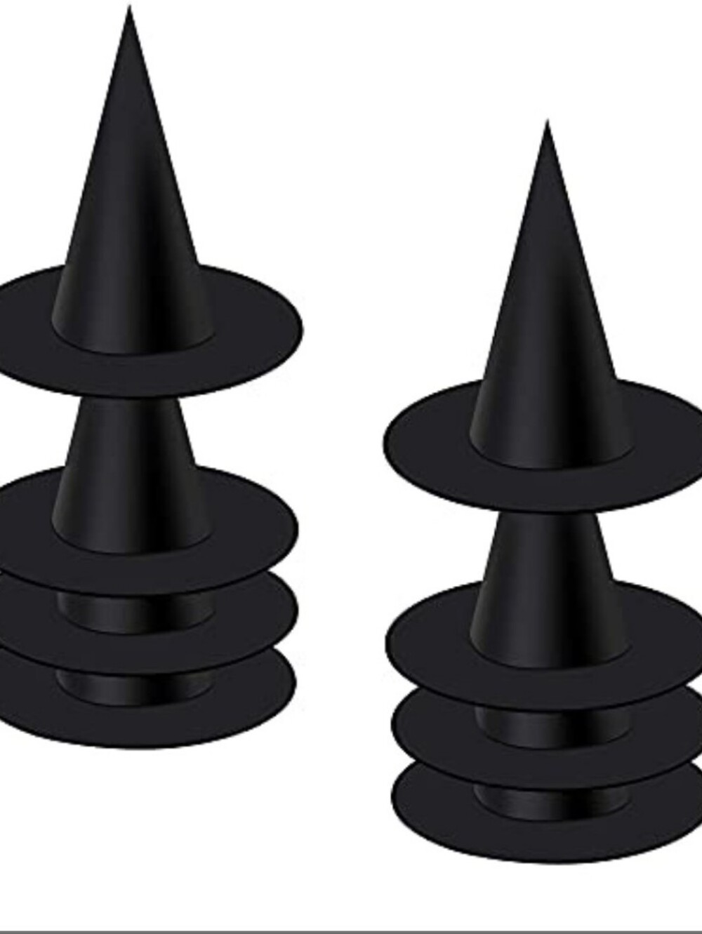 ~Lot of 8 black witch hats Vacuum sealed in bag